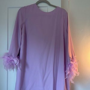 River Island feather freeze pink dress oversized